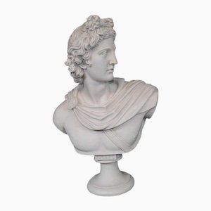 Italian Carved Bust of Apollo in Faux Marble