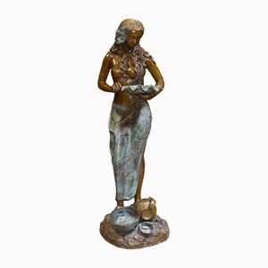 Bronze Maiden Fountain Statue