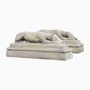 Statuette in pietra di Guardiano addormentato, set di 2