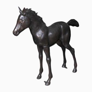 Bronze Pferd Fohlen Colt Pony Statue Architectural Garden Art