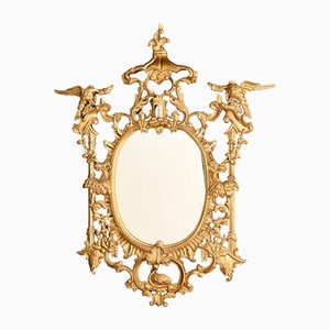 Chinese Chippendale Gilt Birds Mirror