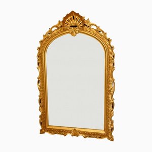 Großer Französischer Spiegel im Rokoko-Stil mit vergoldetem Rahmen