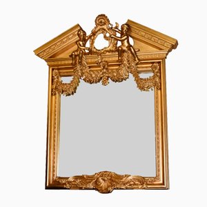Specchio neoclassico inglese dorato con putti palladiani
