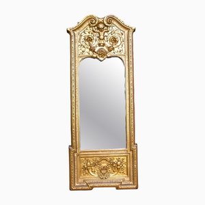 Antique Empire French Cherub Gilt Pier Mirror, 1880s