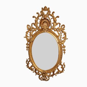 Louis XVI French Gilt Mirror Rococo Oval Pier Mirrors