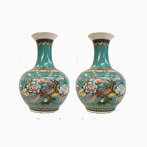Vasi Qianlong Shangping in porcellana, set di 2