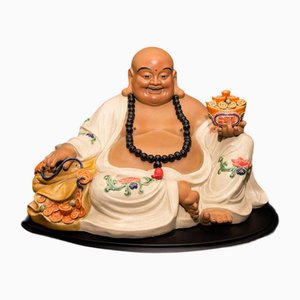 Statua buddista cinese Qing in porcellana