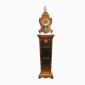 Tiffany Italian Marquetry Inlay Clock on Stand Cabinet, 1920s
