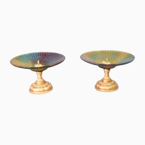 French Empire Glass Ormolu Comports Bowls, Set of 2