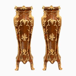 Rococo French Gilt Pedestal Stands, Set of 2