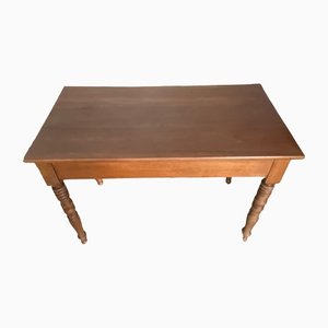 Schreibtisch aus Holz mit gedrechselten Beinen