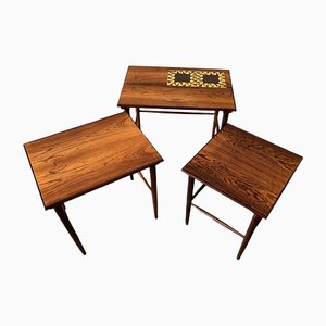 Nesting Tables in Rosewood, 1960s, Set of 3