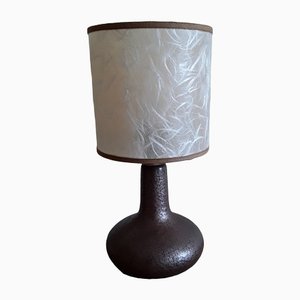 Lampada da tavolo vintage con base in rame e ceramica, anni '70