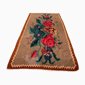 Alfombra Kilim vintage grande de lana moldava