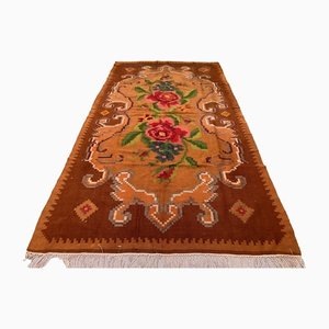 Alfombra Kilim vintage grande de lana moldava