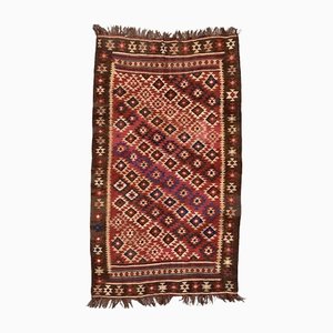 Large Vintage Afghan Red and Brown Tribal Kilim Wool Rug