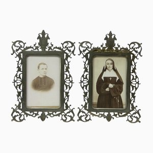 Cadres de Portrait Antiques, 1800s, Set de 2