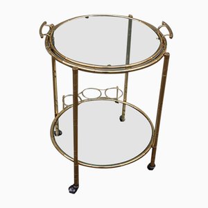 Brass Bar Trolley with Removable Tray, Italy, 1970s