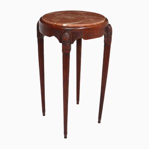 Art Deco Side Table with Marble Top by Paul Follot, 1920s