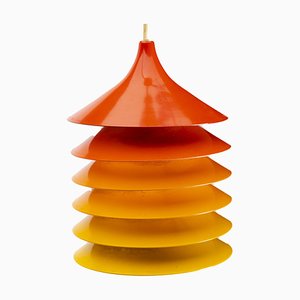 Lampada Duett arancione di Bent Gantzel Boysen per Ikea, anni '70