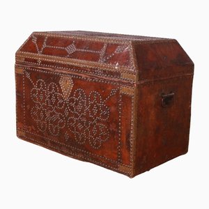 French Travel Chest in Leather