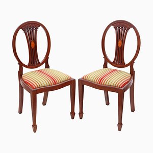 Antique Georgian Dining Chairs in Mahogany, 1910, Set of 2