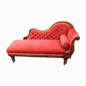 Carved Mahogany Chaise Lounge, 1890s