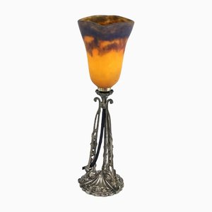 Lámpara de mesa Art Déco vintage de Muller Freres Lunéville, años 30