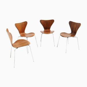 No. 3107 Chairs in Rosewood by Arne Jacobsen for Fritz Hansen, 1970, Set of 4