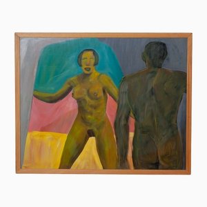 Roland Gautier, Surreal Figurative Composition, 1997, Oil on Plywood