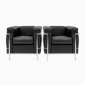 LC2 Armchairs by Le Corbusier for Cassina, 1990s, Set of 2