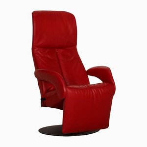 Red Leather Jori Symphony Armchair with Relaxation Function
