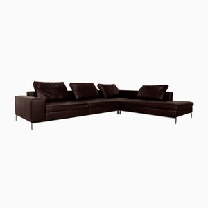 Dark Brown Leather Corner Sofa from Walter Knoll / Wilhelm Knoll
