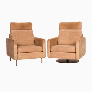 Beige Fabric Conseta Armchairs with Swivel Function from Cor, Set of 2