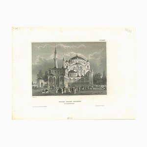 Sconosciuto, antica veduta della moschea del sultano Selim a Costantinopoli, metà XIX secolo