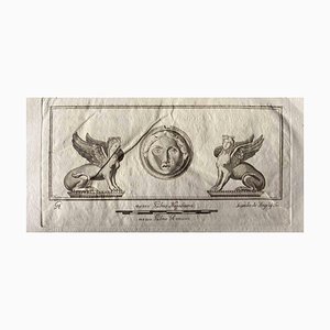 Esfinges de la antigua Roma, aguafuerte original, década de 1750