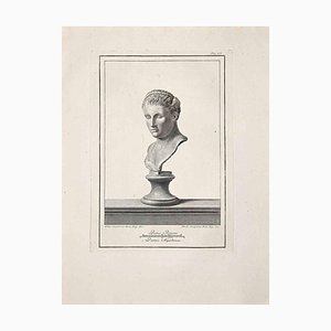 Unknown, Ancient Roman Bust, Original Etching, 18th Century