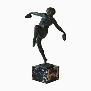 Fayral für Max Le Verrier, Art Deco Cymbal Dancer, 1920er, Babbitt & amp; Marmor