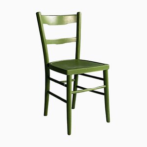 Mid-Century Modern Italian Green Wood Milano Model Chair, 1940s