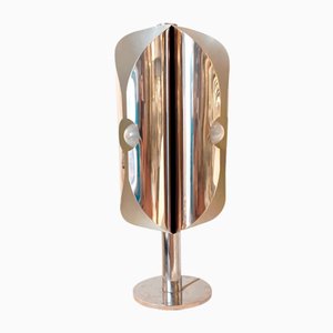 Large Space Age Chrome Table Lamp, Italy, 1970s