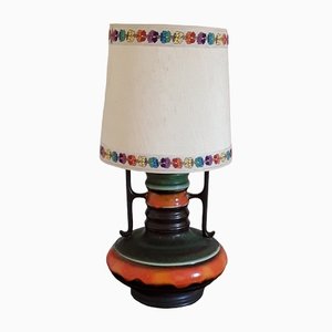 Lámpara de mesa alemana vintage con pie de cerámica, años 60