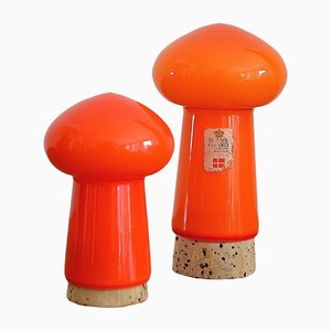 Vintage Mushroom Salt and Pepper Shakers by Michael Bang for Holmegaard, 1970s, Set of 2