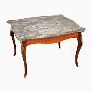 Antique French Coffee Table with Marble Top, 1930