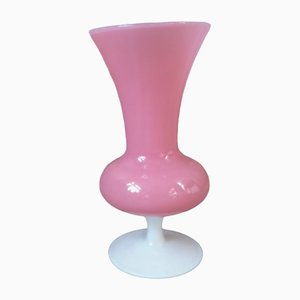 2-Tone Pink Glass Vase from Empoli, 1970s