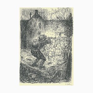 Alfred Kubin, Pied Piper, 1920s, Lithograph