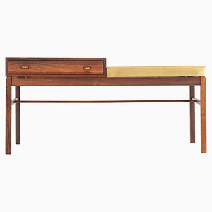 Mesa escandinava floral de palisandro y latón de Engström & Myrstrand, años 60