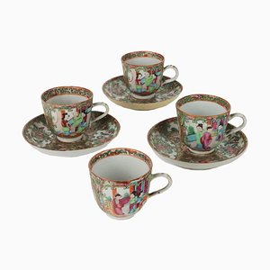 Canton Porcelain Cups, Set of 7