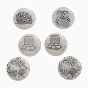 Italian Ceramic Plates from P. Fornasetti, 1960s, Set of 6