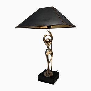 Brass Lamp Representing a Stylized Dancer, 1970s