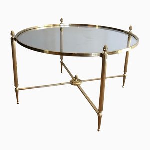 Round Coffee Table in Brass from Maison Baguès, 1940s